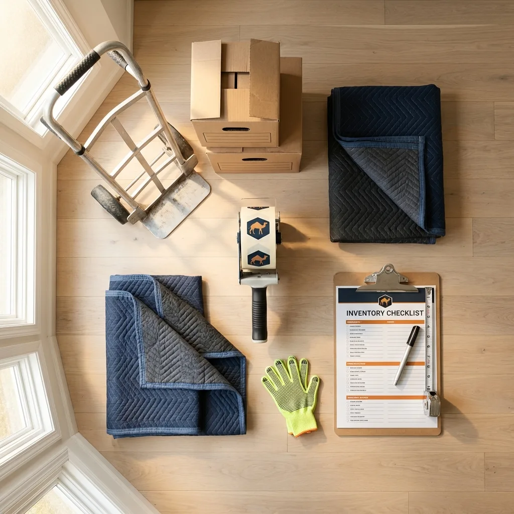 Professional moving supplies and packing materials layout for Sullivan City residential relocations