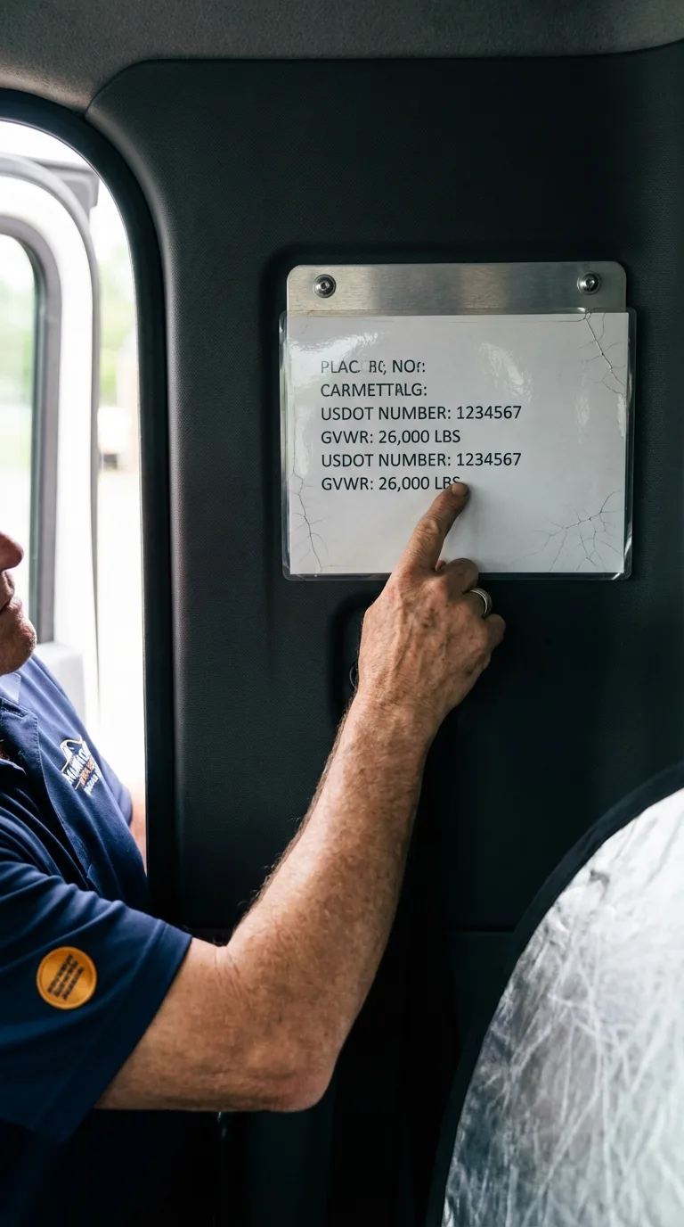 USDOT licensing placard verification in Sullivan City
